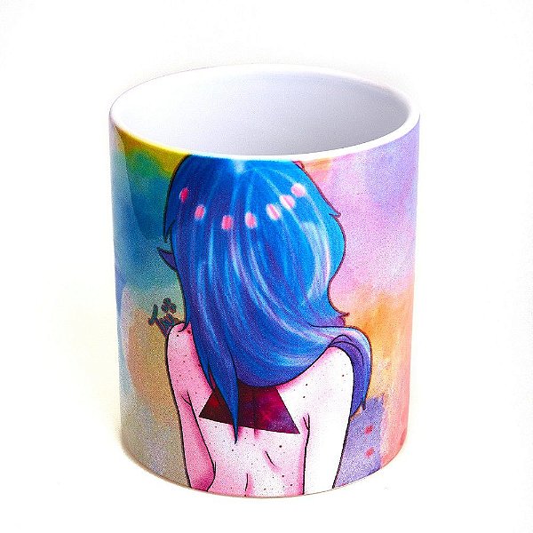 Caneca Bad Rose Personagem Autoral - BR1659 - Blue Pink