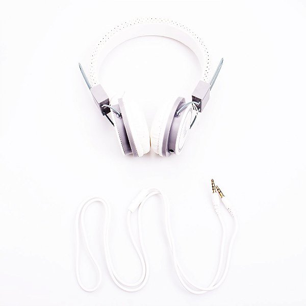 Headphone Prorider Acme Inc A-95 Couro Branco com Detalhe Cinzas - AI005