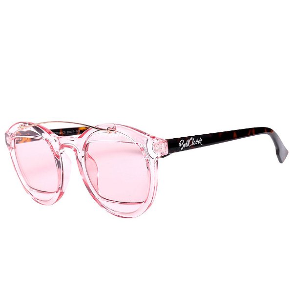 Óculos de Sol BellClover Rosa Translúcido com Animal Print