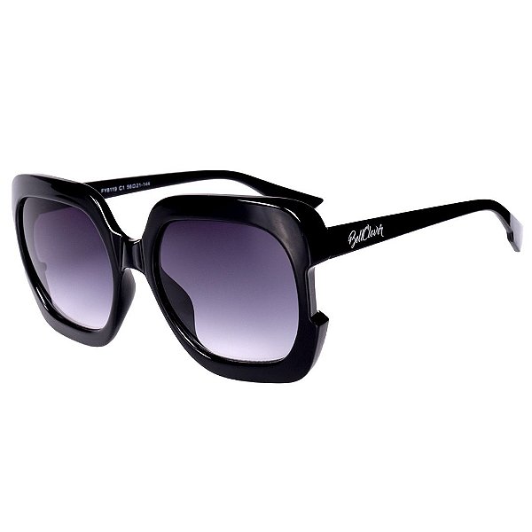 Óculos de sol em acetato preto com lentes degrade feminino Kelly