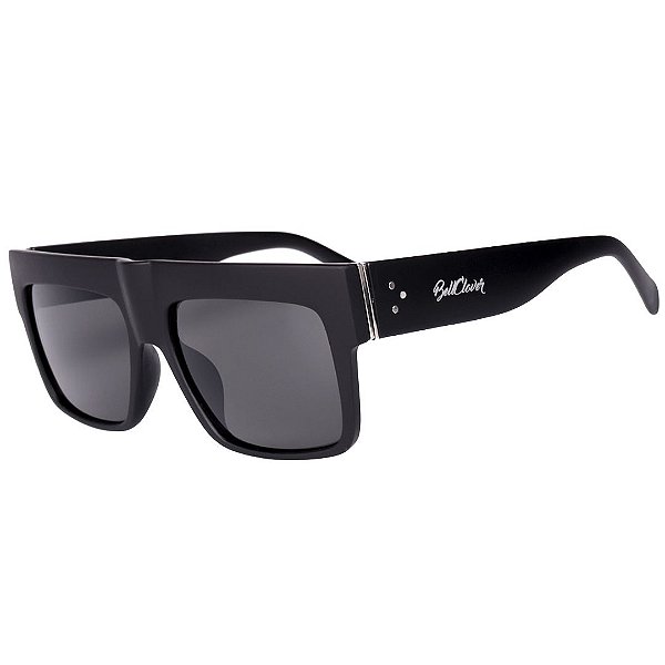 Óculos de Sol Feminino BellClover Preto Fosco com Detalhe Prata