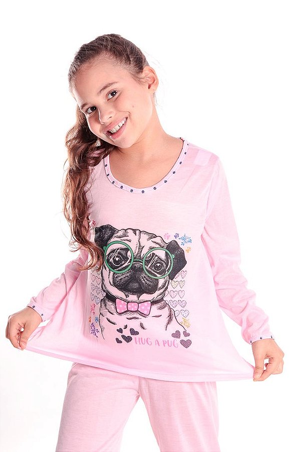 Pijama Conjunto Rosa Pug