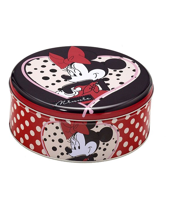 Lata Ø20x8cm Minnie Vermelha e Preta