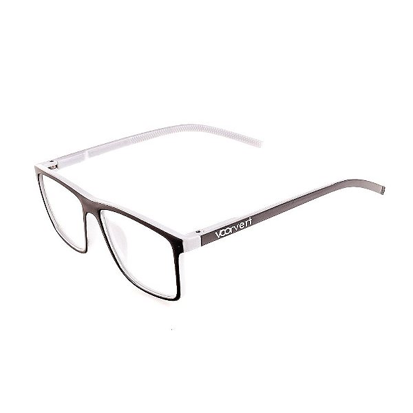 Óculos Receituário Voor Vert Preto e Branco - VVOCRGP022