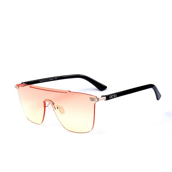 Óculos de Sol OTTO - Preto com Lente Degradê Rosa e Amarelo