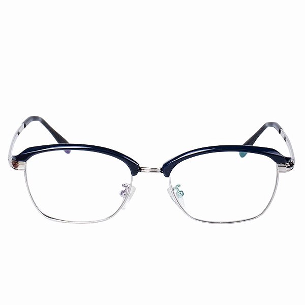Óculos Receituário Otto Azul Escuro com Prata