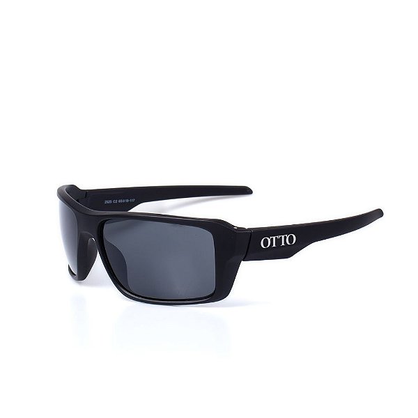 Óculos de Sol OTTO - Preto Fosco Esportivo com Lente Fumê