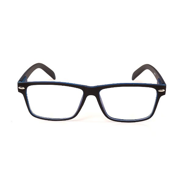 Óculos Receituário Titania Preto Fosco e Azul Fosco
