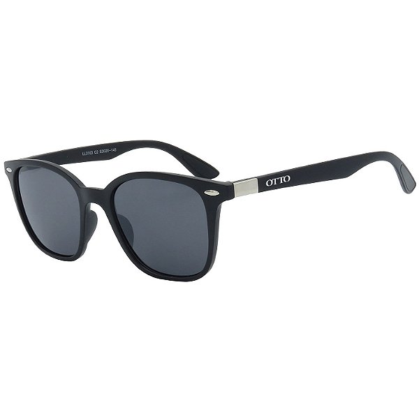 Óculos de Sol OTTO em Grilamid® TR-90 Quadrado Preto Fosco LL3103-2