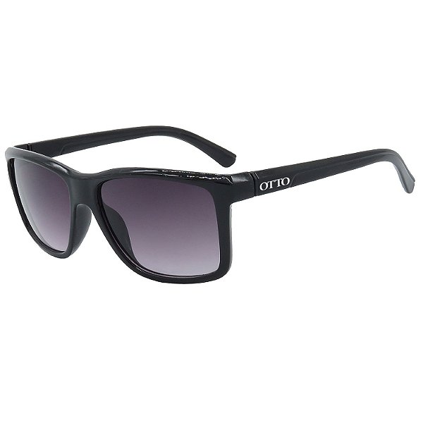Óculos de Sol OTTO em Grilamid® TR-90 Quadrado Preto Brilho 2821-PB