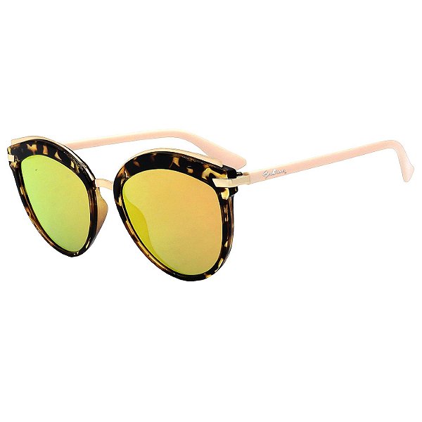 Óculos de Sol BellClover® em Grilamid® TR-90 Gatinho Onça e Espelhado