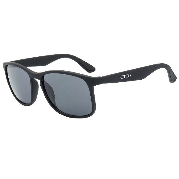 Óculos de Sol OTTO em Grilamid® TR-90 Quadrado Preto Fosco