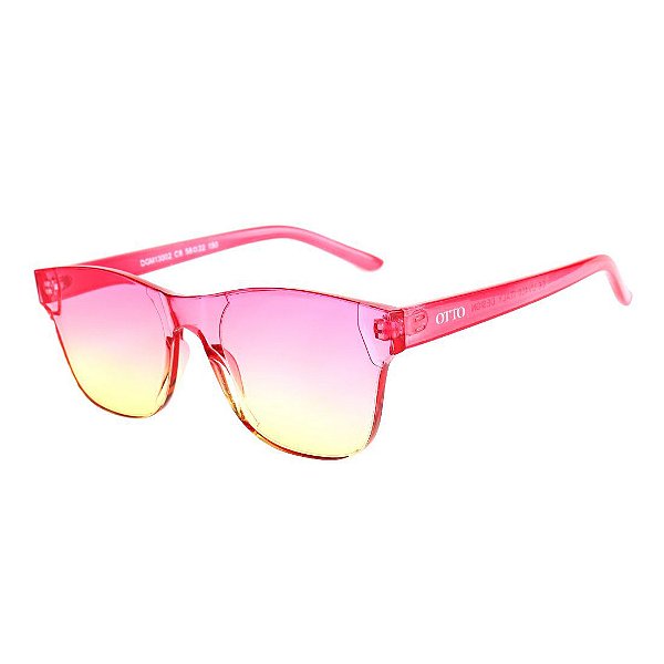 Óculos de Sol OTTO Policarbonato Quadrado Rosa e Amarelo