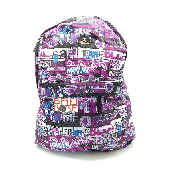 Mochila Bad Rose Estampada Roxo e Preto - BRMB88