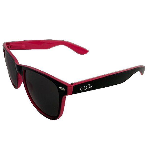 Óculos de Sol Clos Redondo Preto e Rosa