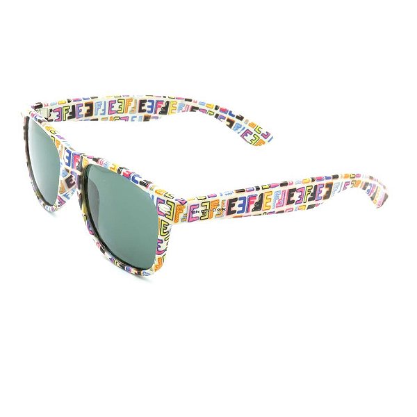 Óculos de Sol Prorider Retrô Detalhado Multicolorido com Lente Fumê - PS777C3