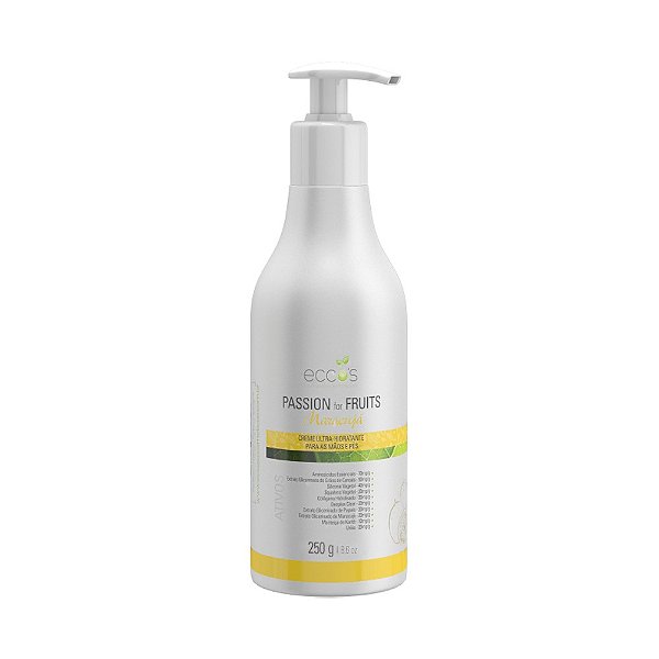 Creme Ultra-hidratante para Mãos e Pés Passion For Fruits Maracujá - 250g - Eccos Cosméticos