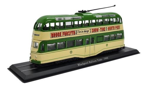 Miniatura Trem Locomotiva Ônibus Blackpool 1960 Metal 1:72