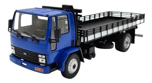 Miniatura Caminhão Ford Cargo Azul Carroceria 1:43