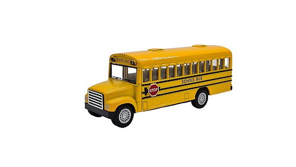 Miniatura Ônibus Escolar School Bus Metal 1:48