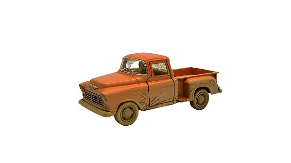 Miniatura Chevy Stepside 1955 Pickup Enlamada Laranja 1:32