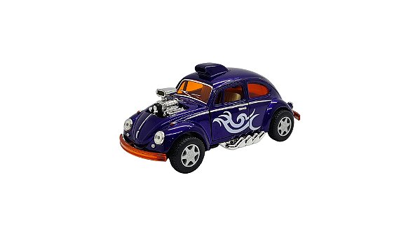 Miniatura Volkswagen Fusca Custom Dragrace Roxo 1:32