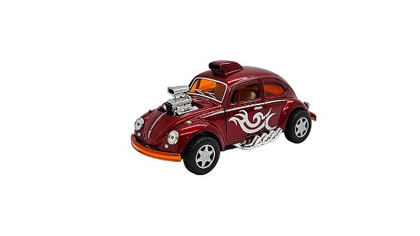 Miniatura Volkswagen Fusca Custom Dragrace Vermelho 1:32