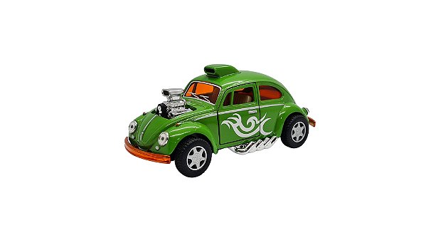 Miniatura Volkswagen Fusca Custom Dragrace Verde 1:32