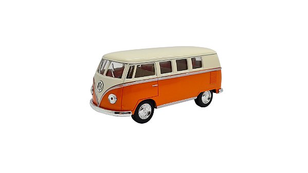 Miniatura Volkswagen Kombi 1962 Classic Laranja e Bege 1:32