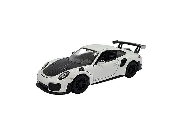 Miniatura Porsche 911 Gt2 Rs Branco Metal Kinsmart 1:36