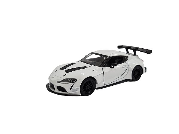 Miniatura Toyota Supra Racing Branco Metal 1:36