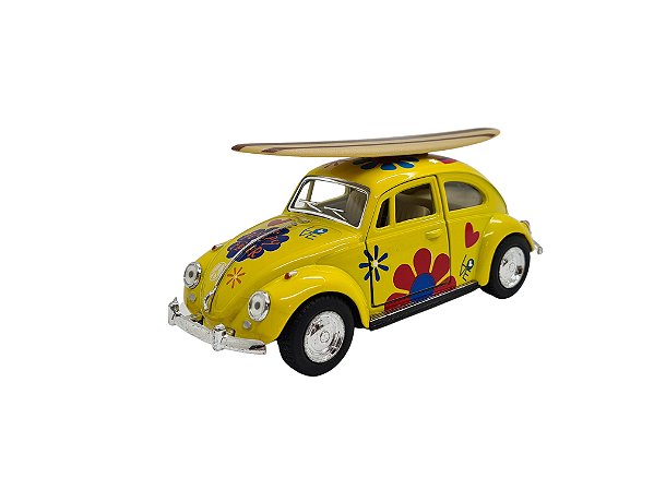 Miniatura Volkswagen Fusca Surf 1967 Amarelo Metal 1:32