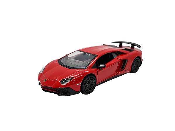 Miniatura Lamborghini Aventador Sv 2015 Vermelho Metal 1:36