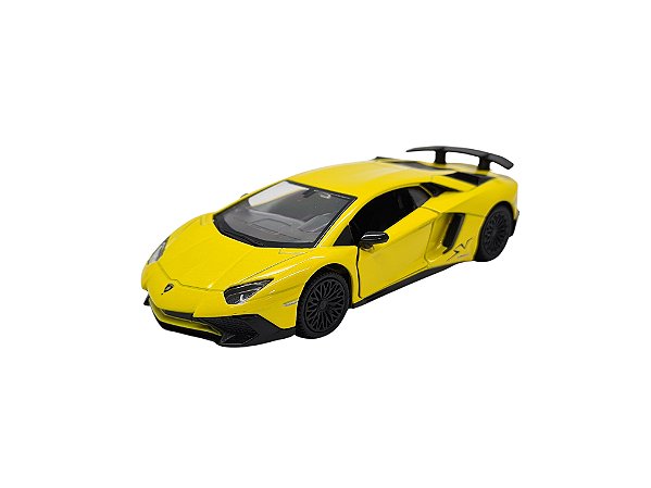 Miniatura Lamborghini Aventador Sv 2015 Amarelo Metal 1:36