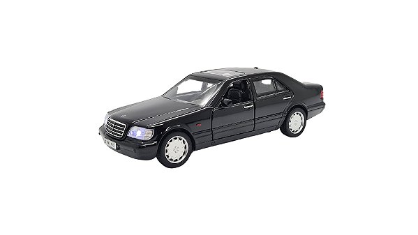 Miniatura Mercedes Benz S W140 Preto Acende Luz/som 1:32