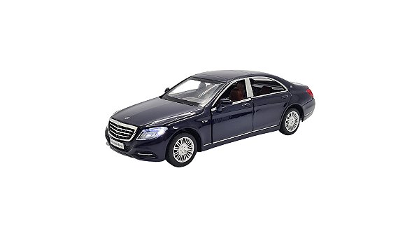 Miniatura Mercedes Benz S600 Maybach Azul Acende LuzSom 1:32