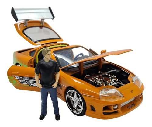 Miniatura Toyota Supra Boneco Brian Velozes E Furiosos 1:24