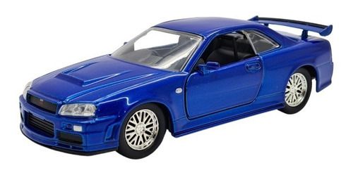 Miniatura Velozes E Furiosos Nissan Gtr R34 Azul Brian 1:32