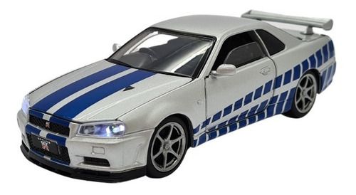 Miniatura Nissan Gtrr34 Skyline Velozes Acende Luz/som 1:32