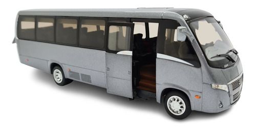 Miniatura Micro Ônibus Volare Limousine Cinza Metal 1:42
