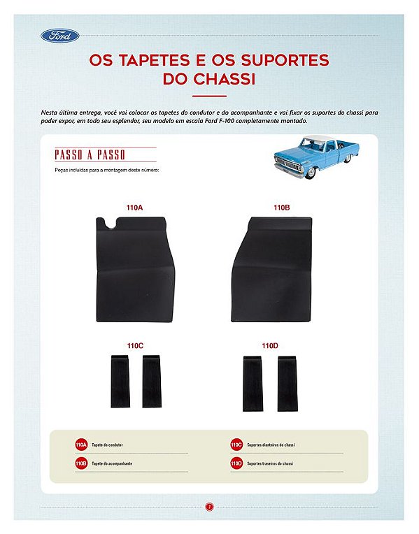 Fascículo Nº 110 Pick Up Ford F100 Escala 1:8 Salvat