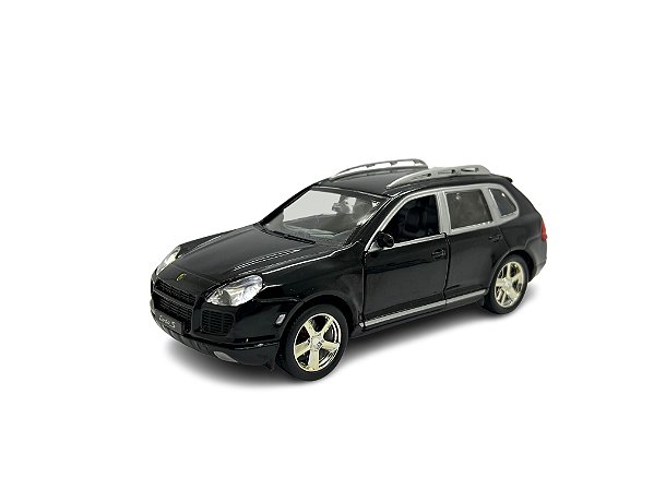 Miniatura Porsche Cayenne S Preto Acende Luz e Som 1:32