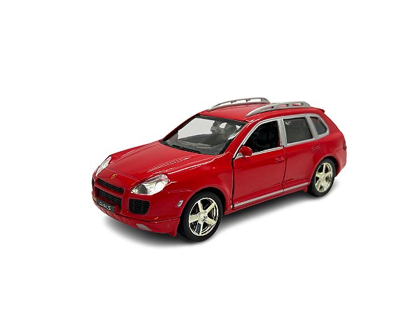 Miniatura Porsche Cayenne S Vermelho Acende Luz e Som 1:32