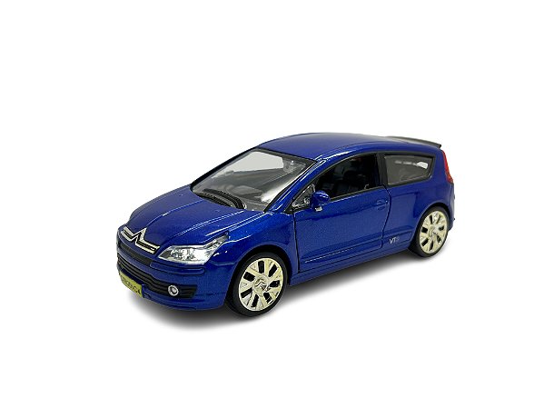 Miniatura Citroen C4 VTR Azul Acende Luz e Som 1:32
