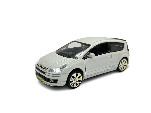 Miniatura Citroen C4 VTR Branco Acende Luz e Som 1:32