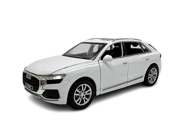Miniatura Audi Q8 Branco Acende Luz E Som Metal 1:32