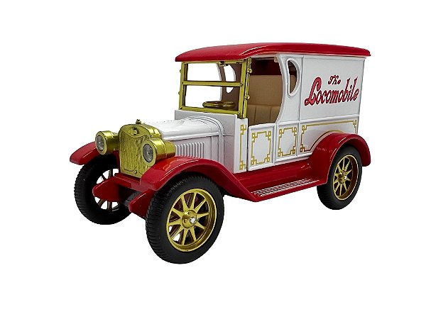 Miniatura Locomobile Classic Antigo Branco Metal 1:32