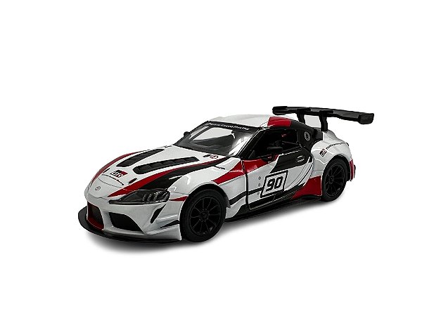 Miniatura Toyota GR Supra Racing Branco Metal 1:36