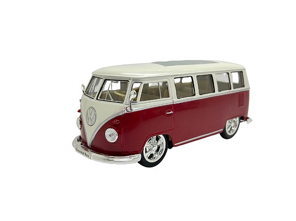 Miniatura Volkswagen Kombi Vermelho Welly Metal 1:24