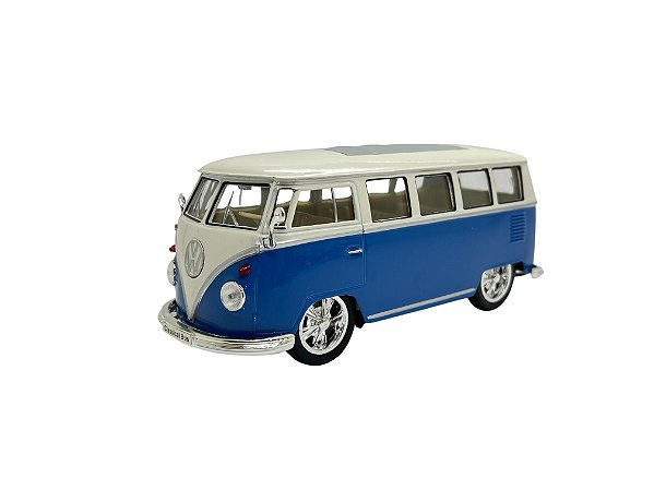 Miniatura Volkswagen Kombi Azul Welly Metal 1:24